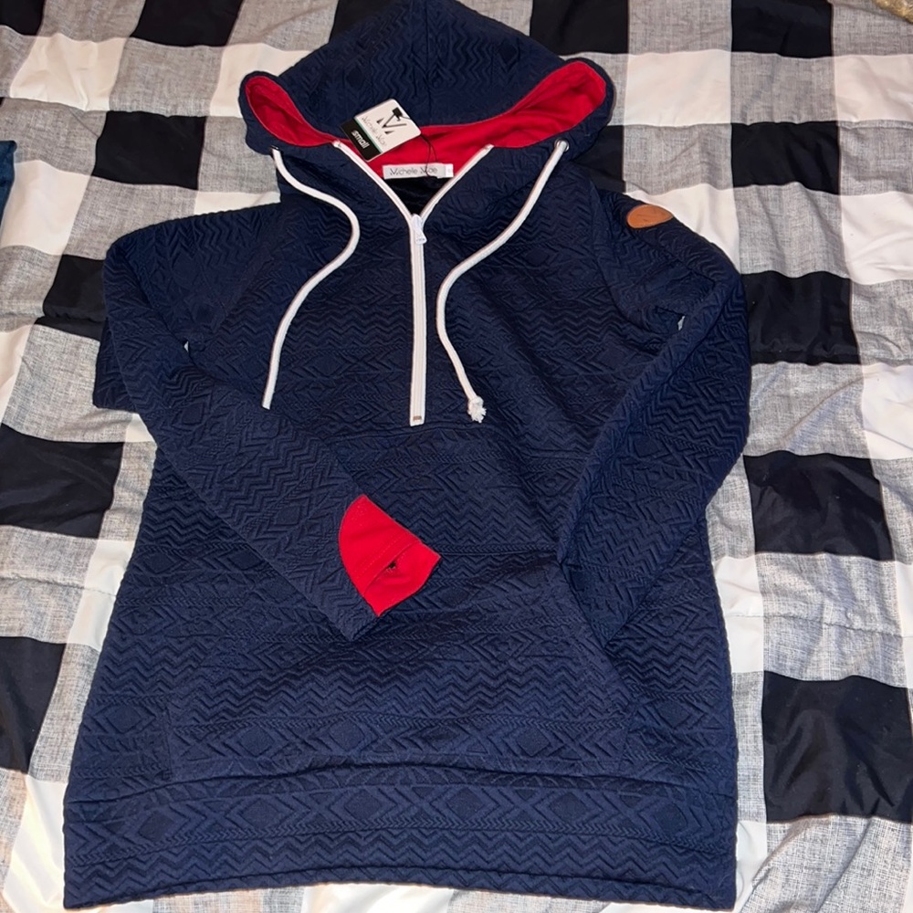 Michelle Mae NWT quilted quarter zip small